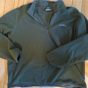 Eddie Bauer Olive Zip-Up Sweater